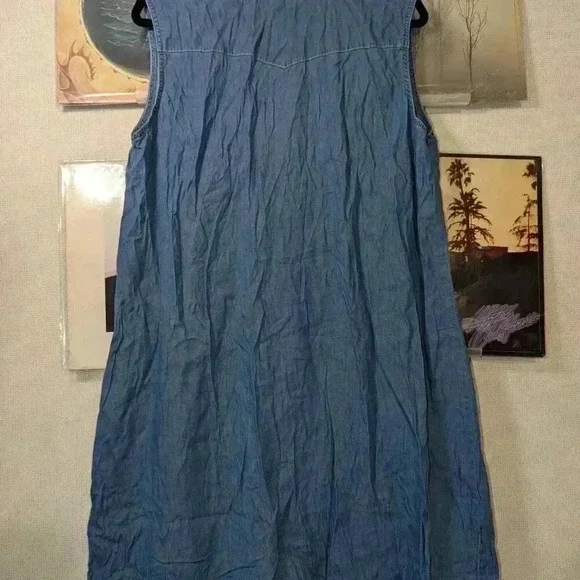 Denim Chambray Midi Dress Bit & Bridal Size XL - Picture 2 of 4